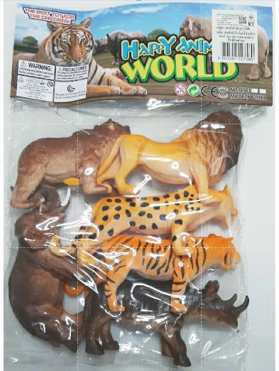 สัตว์ป่าอเมซอนนุ่มนิ่ม 6 ชิ้นถุง PVC 22.5x31 ซม.(งานห้าง)(1x3)