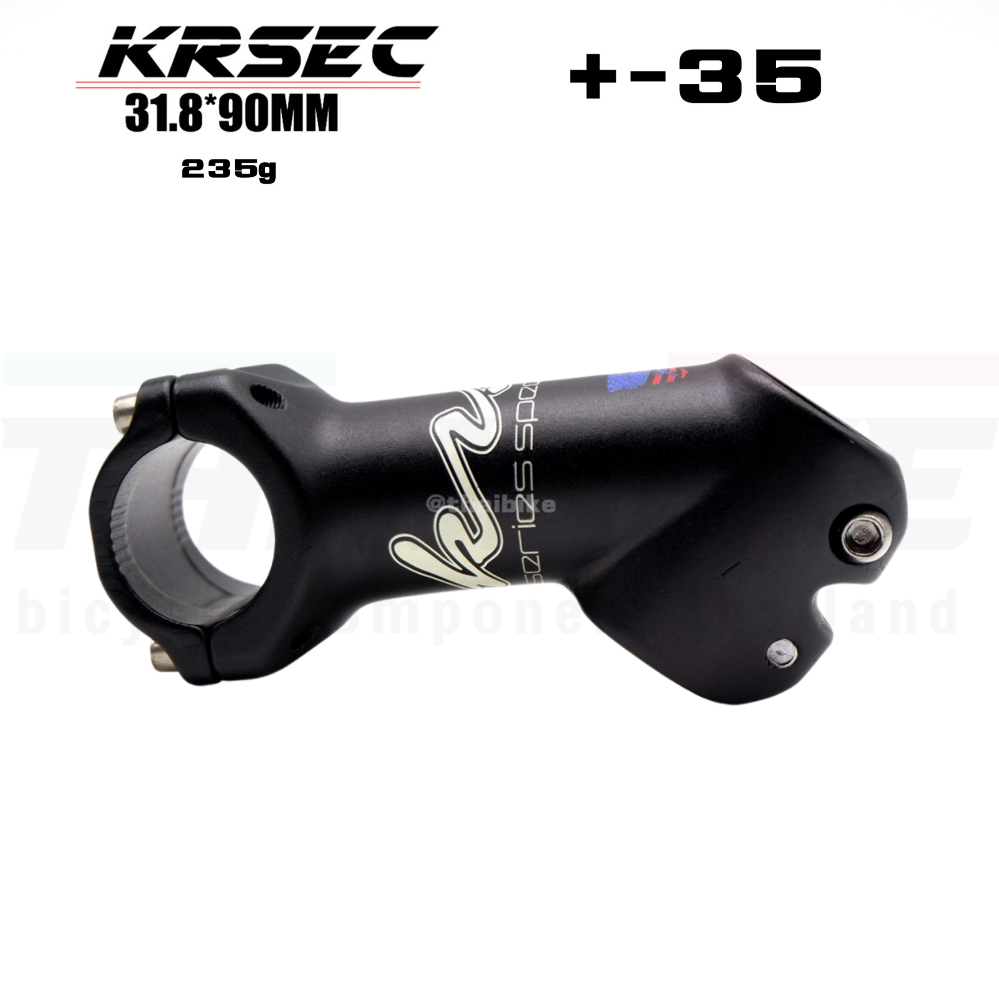 สเต็มติดรถจักรยานอลูมิเนียมแแบบ +-35องศา ยาว90มม. ยี่ห้อ KRSEC