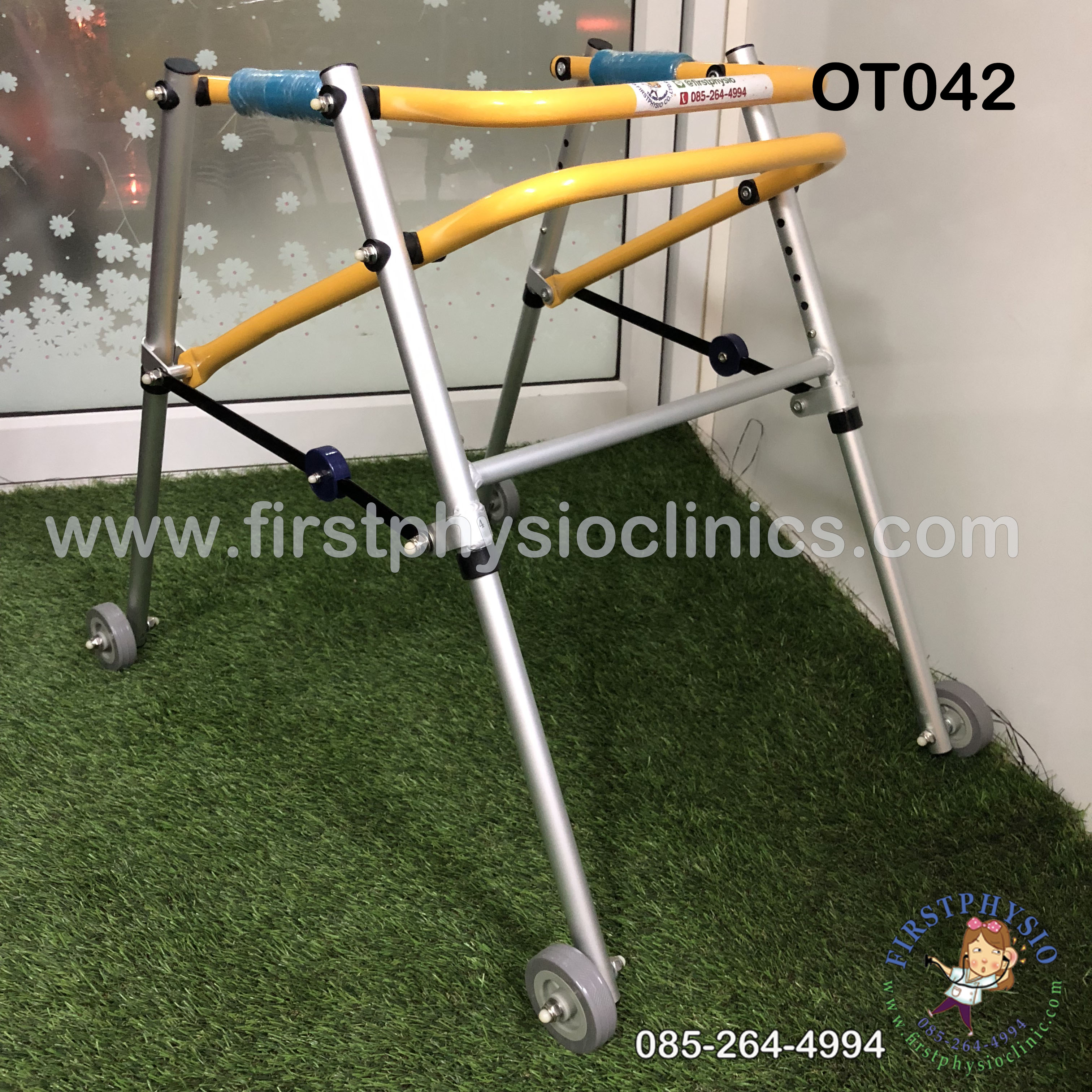 Posterior Walker/เครื่องช่วยฝึกเดินแบบมีล้อพับได้ ขนาดกลาง ที่ช่วยเดินแบบมีล้อขนาดกลาง สำหรับความสูงตั้งแต่100-120 เซนติเมตรรุ่น OT042