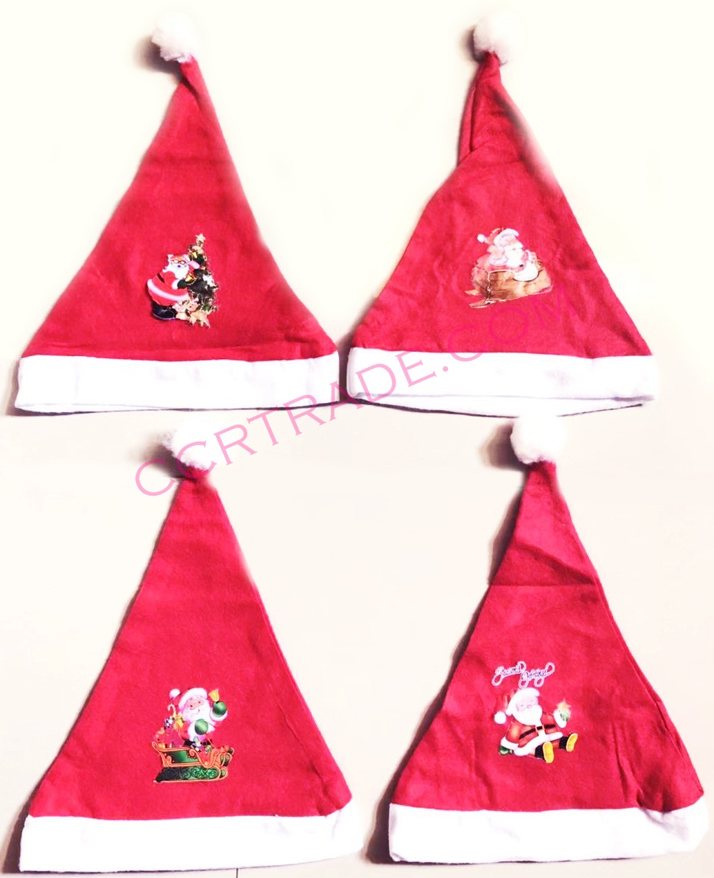 หมวกซานต้าผู้ใหญ่ ลายซานต้า Free size