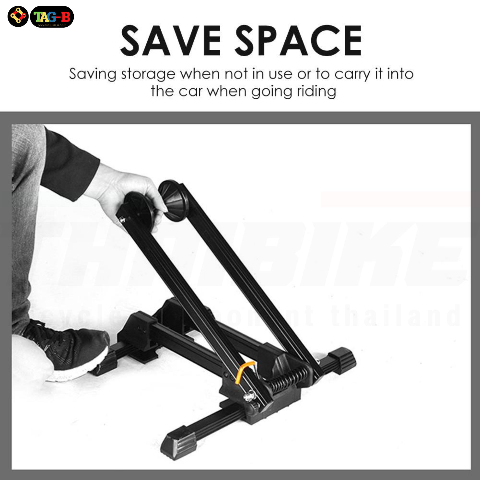 ขาตั้งจักรยานแบบมีสปริงรุ่นพับได้ ตัว L THAIBIKE สำหรับล้อ 20 24 26 27.5 29 700C