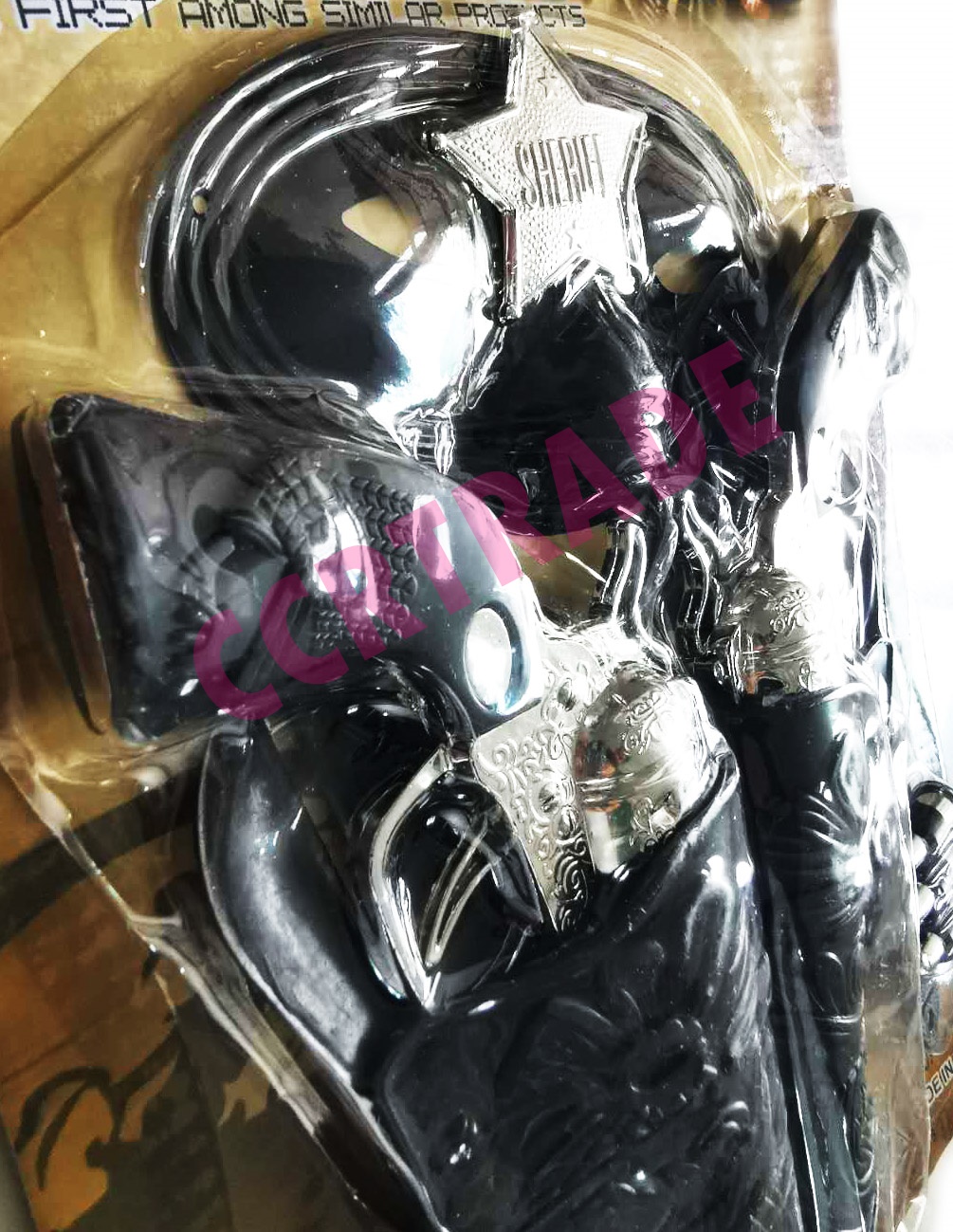 ปืนคาวบอย 2 ชิ้น+หน้ากากแผงใหญ่ 31.5 ซม.(1x3)