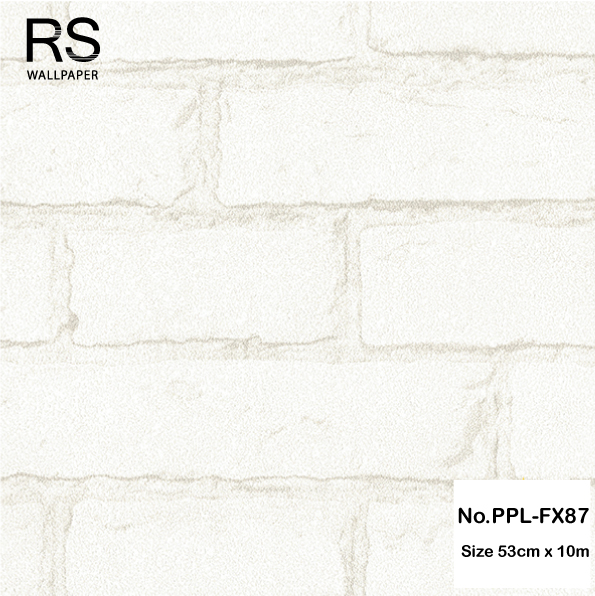วอลเปเปอร์ ลายอิฐ สีขาว No.PPL-FX87