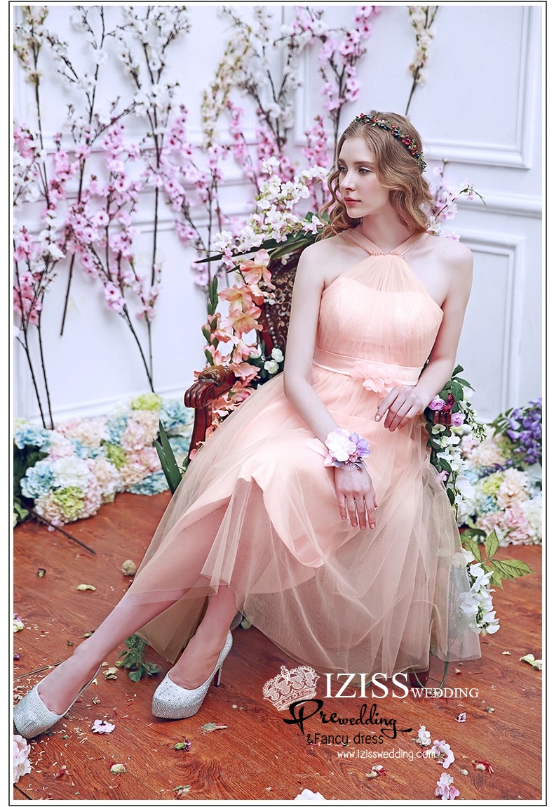 ฺBM0107 - พรีออเดอร์ ชุดเพื่อนเจ้าสาวราตรียาวสึส้อมโอโรส สวยฟรุ้งฟริงมากค่ะ