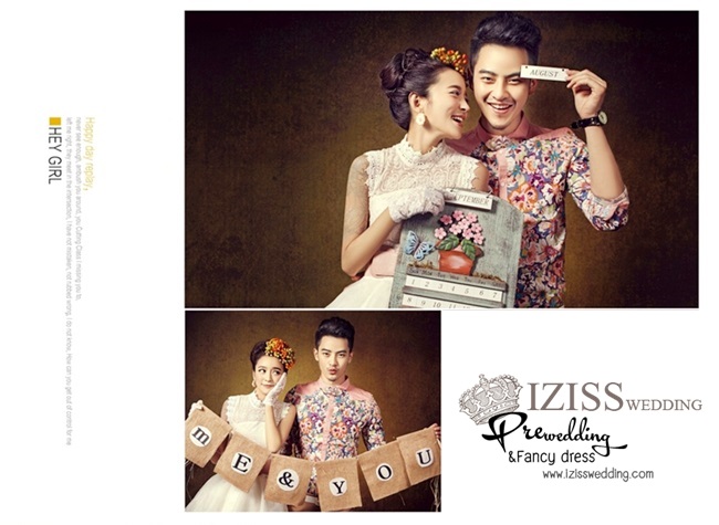PW076 - **เลิกผลิตค่ะ** ชุดคู่ถ่ายพรีเวดดิ้ง (prewedding dress) & ชุดแต่งงานแฟนซี (Fancy wedding dress)ชายหญิง "ธีมสีขาว-ลายดอก"