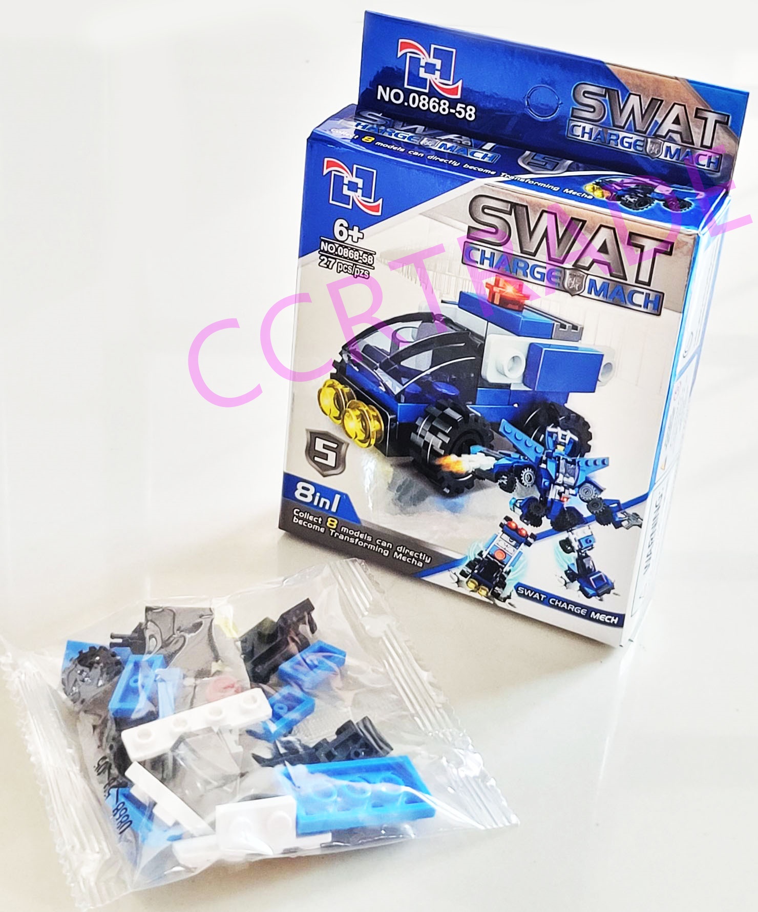 เลโก้หน่วยสวาทกล่องเงา 8 แบบ 9.5x14 ซม.(งานห้าง)