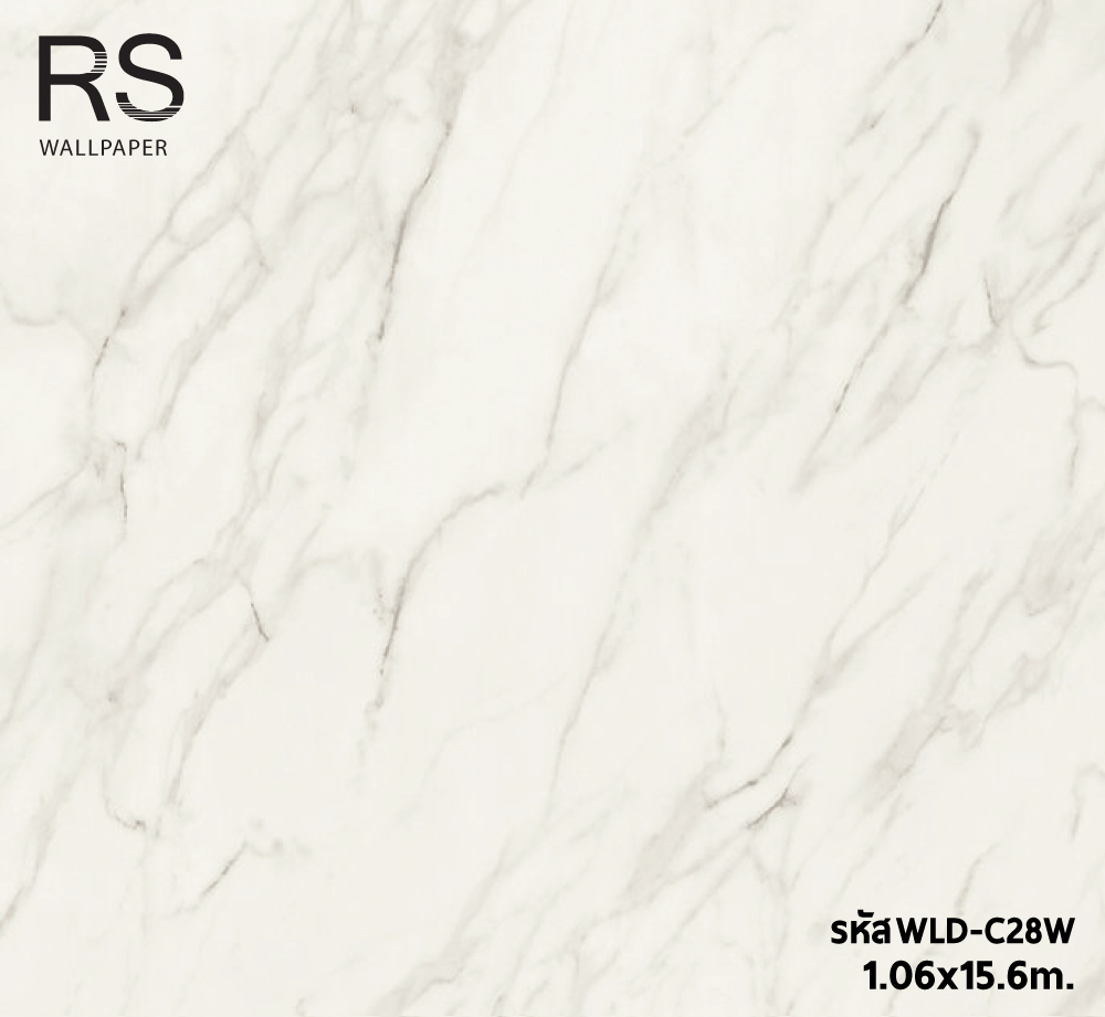วอลเปเปอร์ลายหินอ่อน สีขาวครีมเทา WLD-C28W