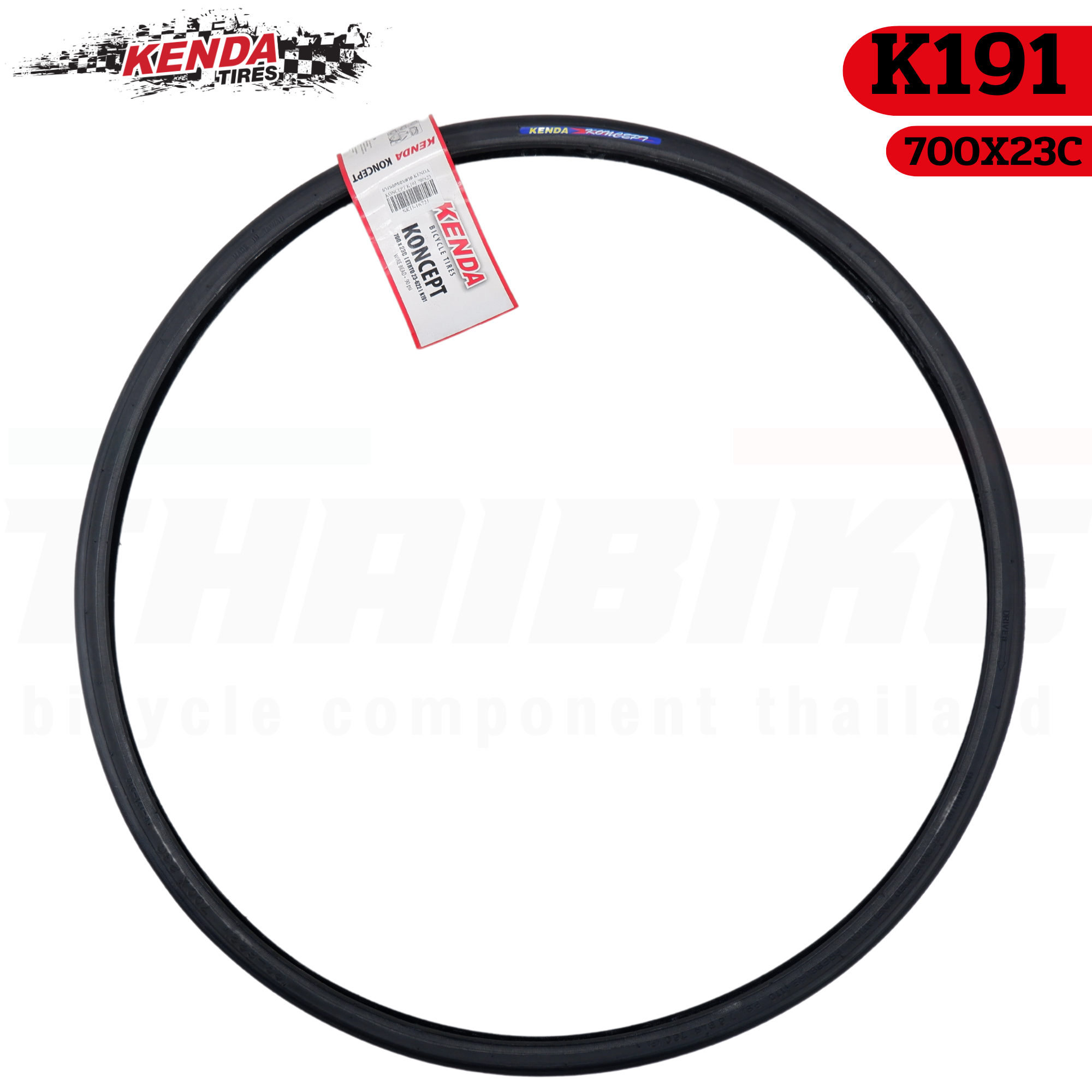 ยางนอกจักรยานเสือหมอบขอบลวด 700C TOP KENDA KONCEPT K191 700X23C Road Bike tyre