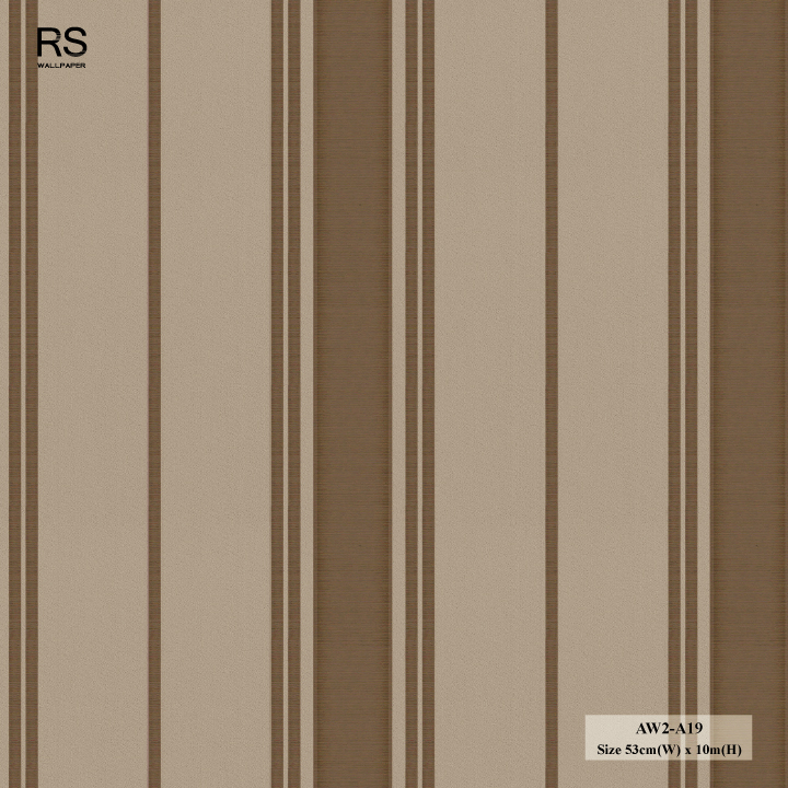 วอลเปเปอร์ลายทาง สีน้ำตาลสลับทอง AW2-A19