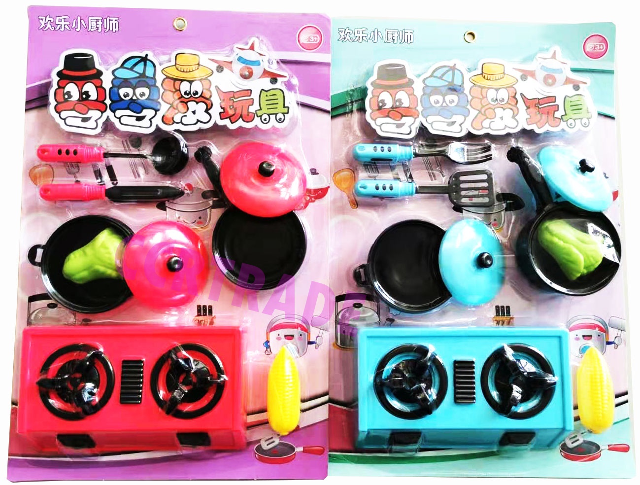 ชุดครัวสีหวาน+เตาแก๊สแผงครอบ 28.5x43 ซม.(1x3)