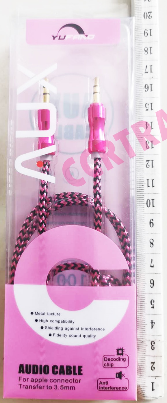 สายลำโพง AUX 1 ม. กล่องใส 20 ซม.(สายเชือก)