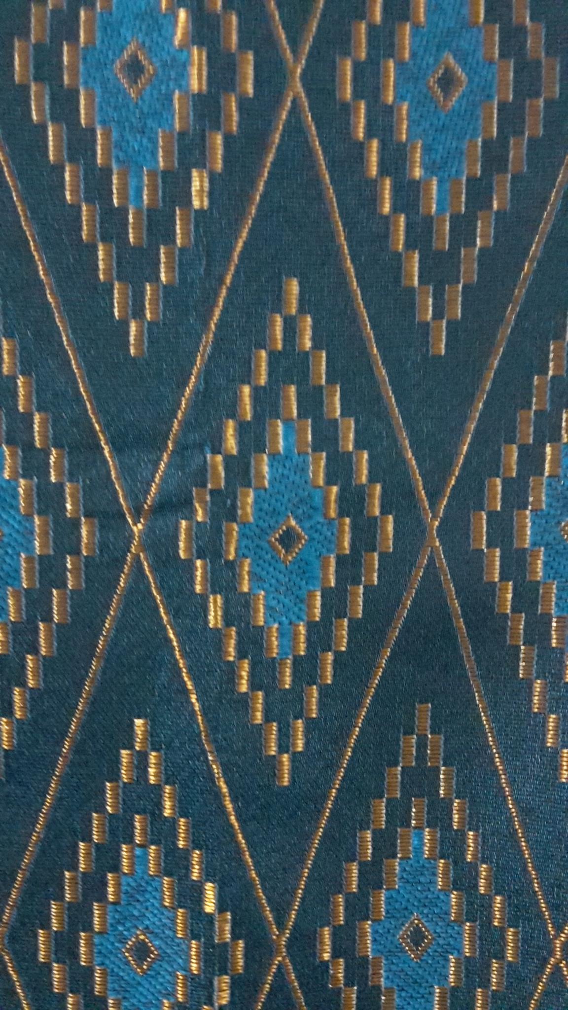 ผ้าถุง ผ้าซิ่นสำเร็จรูปผ้าซิ่นลาว แบบป้ายเลื่อนตะขอ สีฟ้าเหลือบเขียว