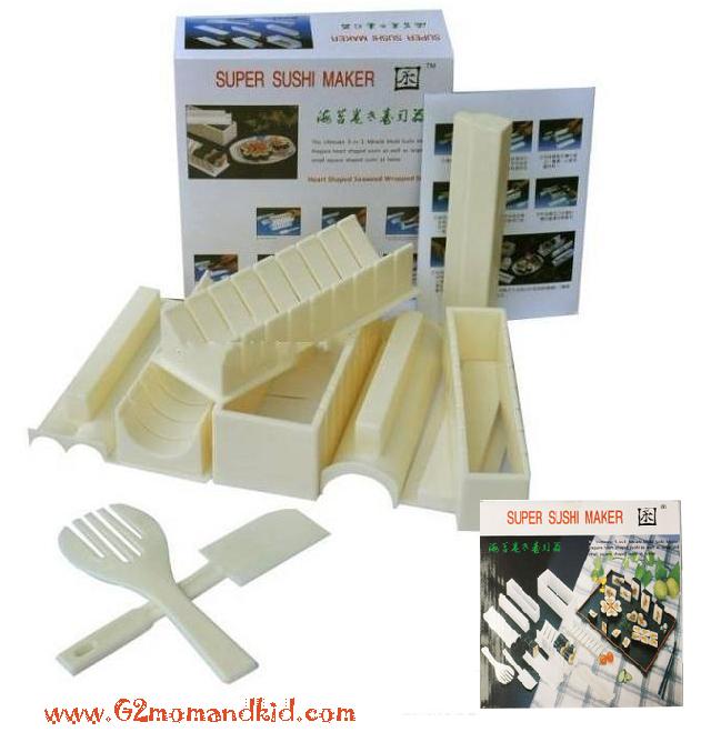 ++พร้อมส่ง++ ชุดอุปกรณ์ทำ ข้าวปั้น ซูชิ-- Super Sushi Maker 1 ชุด ประกอบด้วยอุปกรณ์ 10 ชิ้น สุดคุ้มค่ะ ราคาถูกแบบนี้เป็นสินค้าจากจีนนะคะ