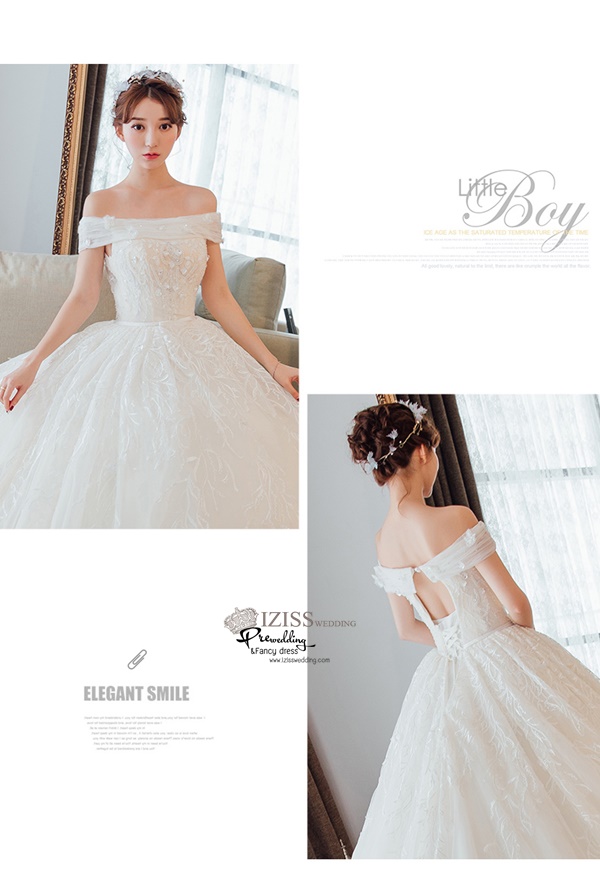 BR346 **พร้อมส่ง**ชุดแต่งงาน&ชุดเจ้าสาวแบบยาวอลังการ สีขาวเกรดพรีเมี่ยม หรูหราน่ารัก สวยโดดเด่นไม่ซ้ำใคร