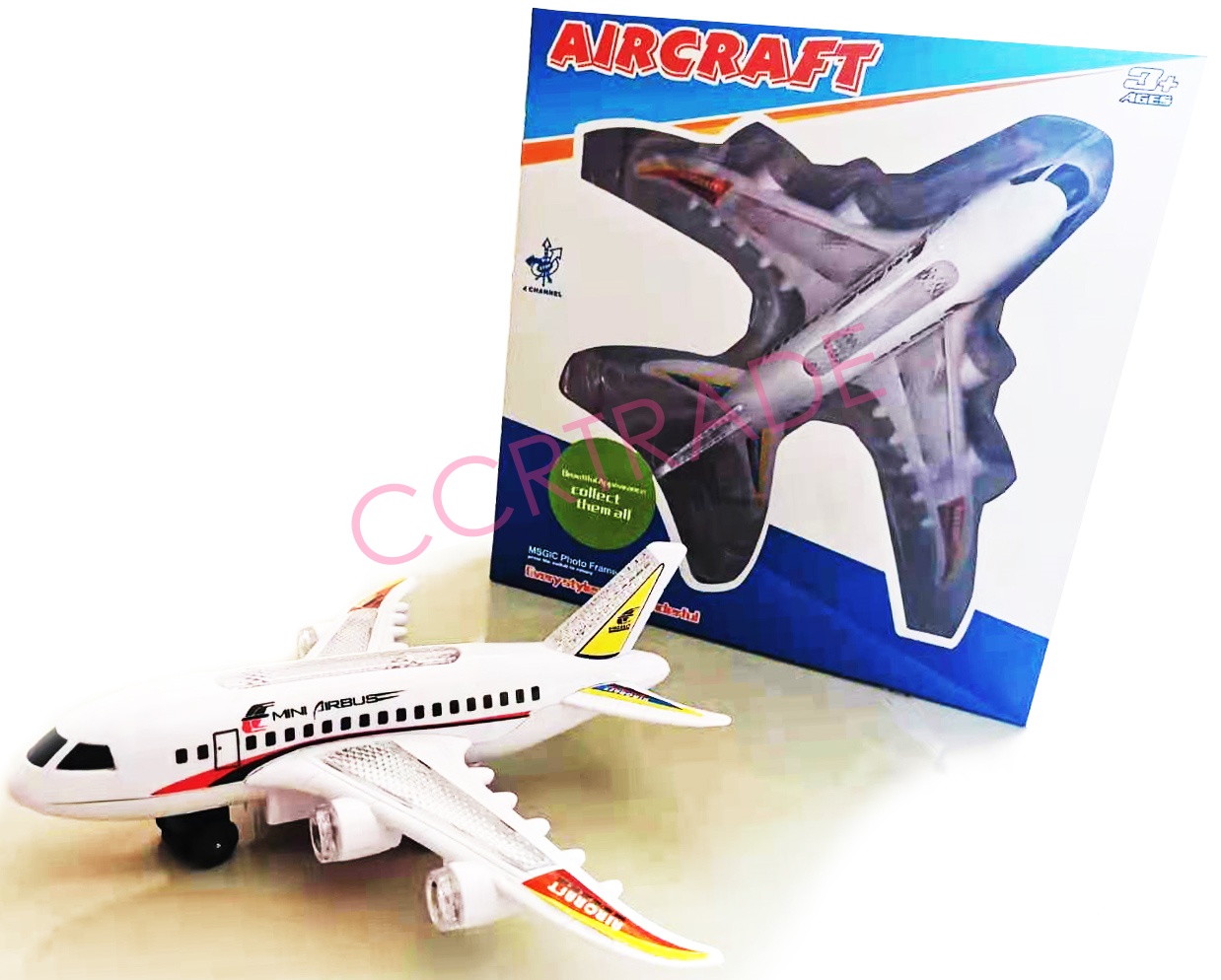 เครื่องบินชนถอย มีเสียง มีไฟกล่อง 25.5x26 ซม.(1x3)