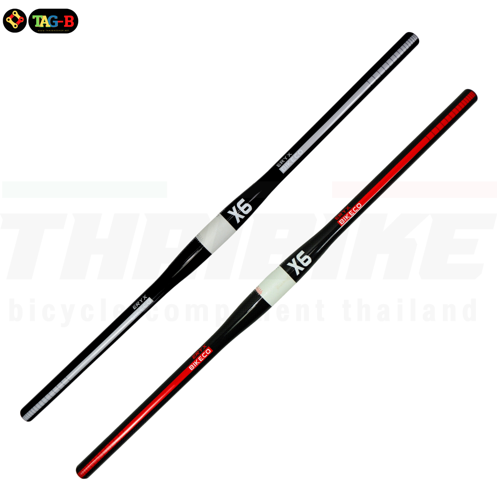 แฮนด์จักรยานเสือภูเขาคาร์บอน BIKECO X6 31.8 งานเบา แบบยก แบบตรง