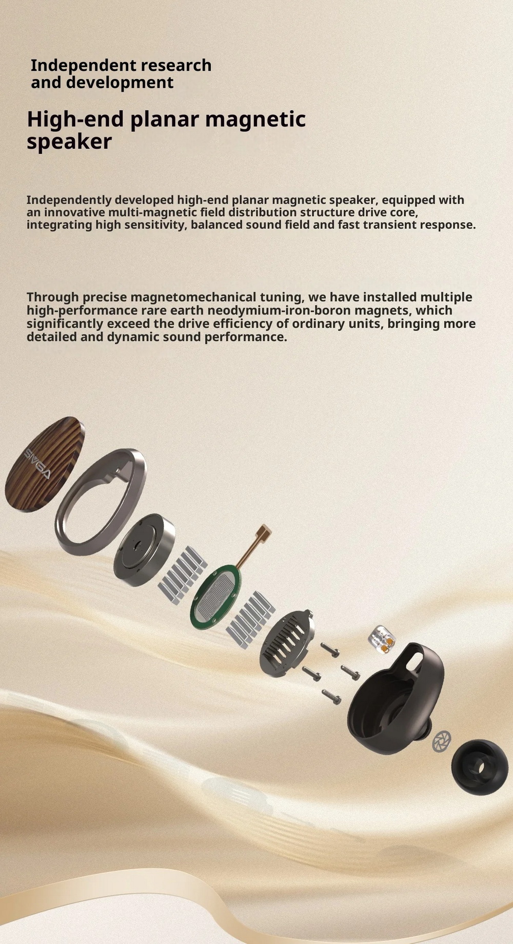 Sivga Nightingale Pro หูฟัง IEMs ไดรเวอร์ Planar บอดี้โลหะผสม แผ่นปิดหลังไม้ zebra ประกันศูนย์ไทย