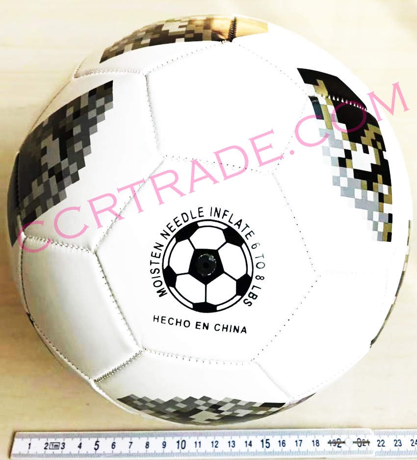 บอลหนังนิ่ม No. 5 (ลายโมเสก)+ถุงตาข่าย 24 ซม.(1x3)