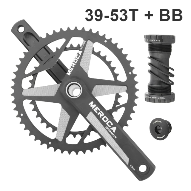 ชุดขาจานจักรยานเสือหมอบพร้อมกะโหลก ยี่ห้อ MEROCA DAWN 50/34 53/39 ขายาว 170