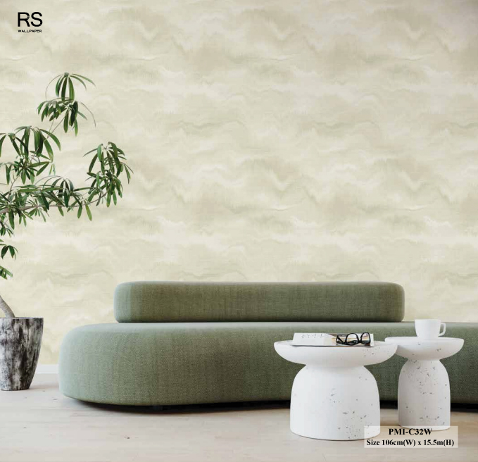 วอลเปเปอร์สไตล์ Abstract สีเขียวอ่อน PMI-C32W