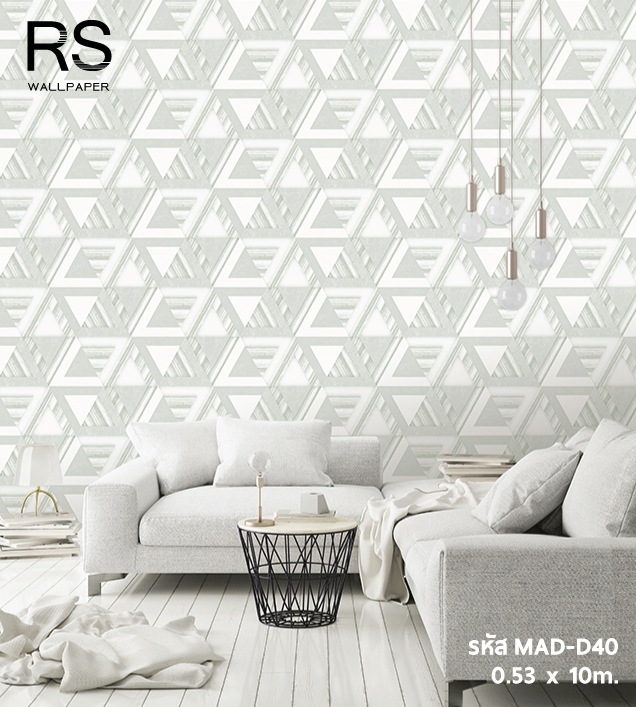 วอลเปเปอร์ลายไม้ทรงเรขา ขาวเทา(Rustic Style) MAD-D40