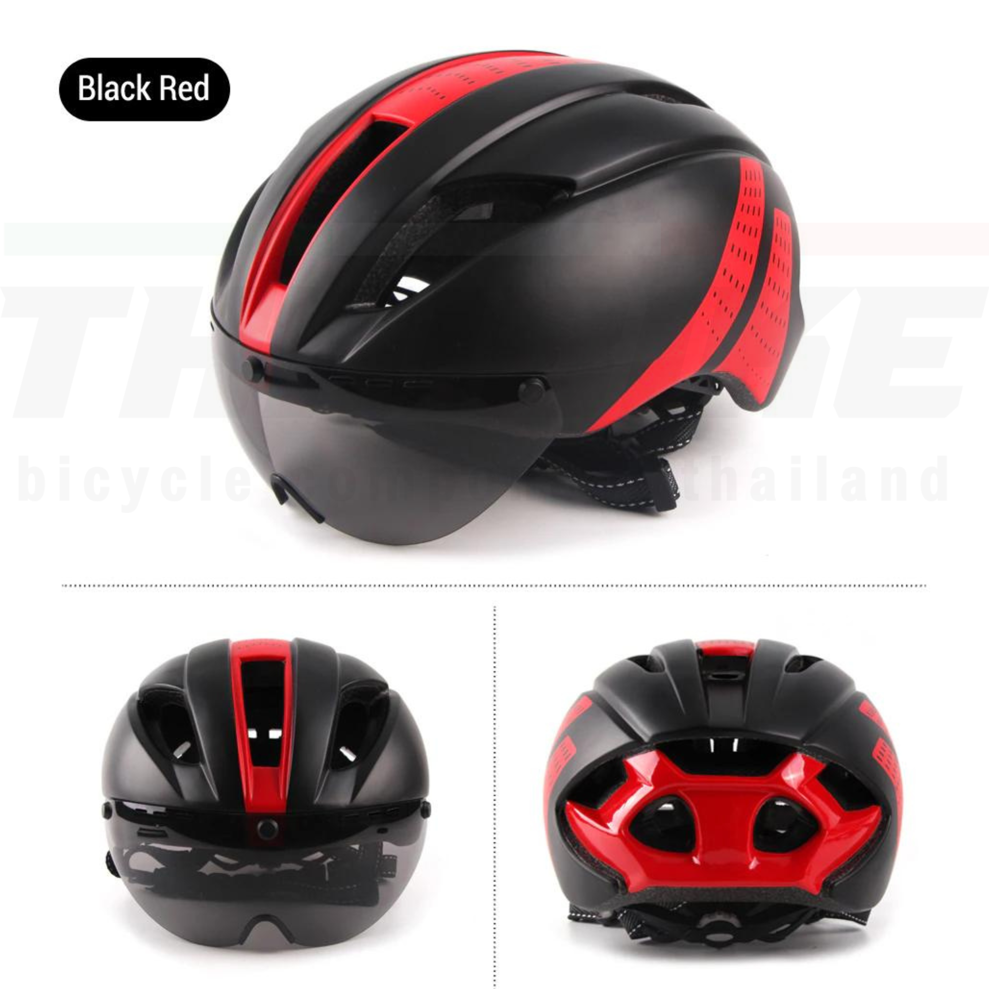 หมวกกันน็อคจักรยานมีแว่น THAIBIKE BOY SUPER D CIGNA หมวกแว่น หมวกจักรยาน