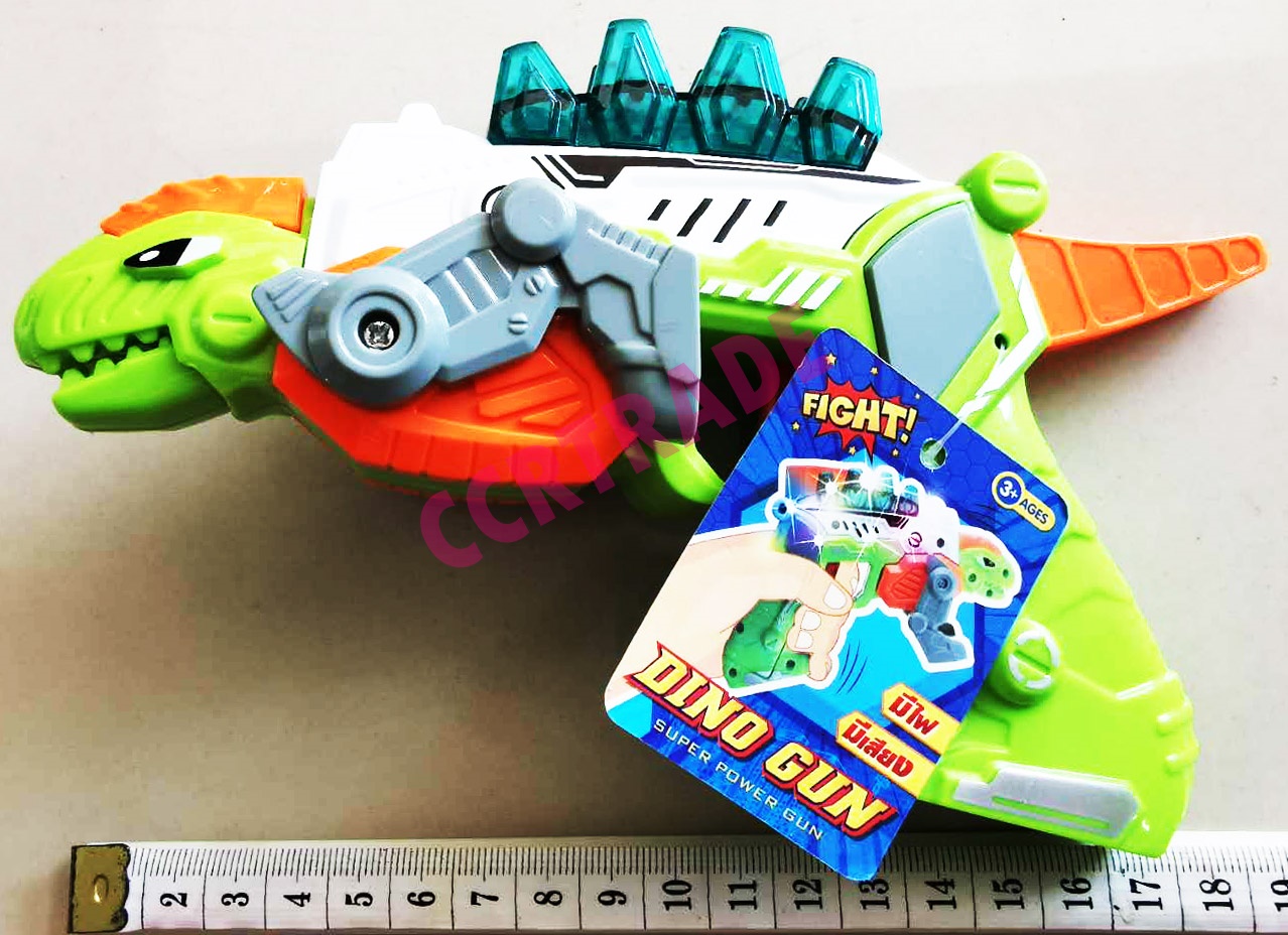 ปืนไดโนเสาร์แปลงร่าง มีเสียง มีไฟ 13x19 ซม.(1x4ชิ้น)
