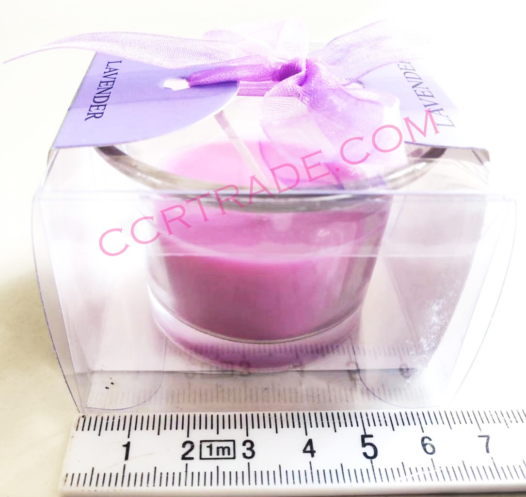 เทียนหอมแก้วกล่องโบว์ถาด 28 ซม.