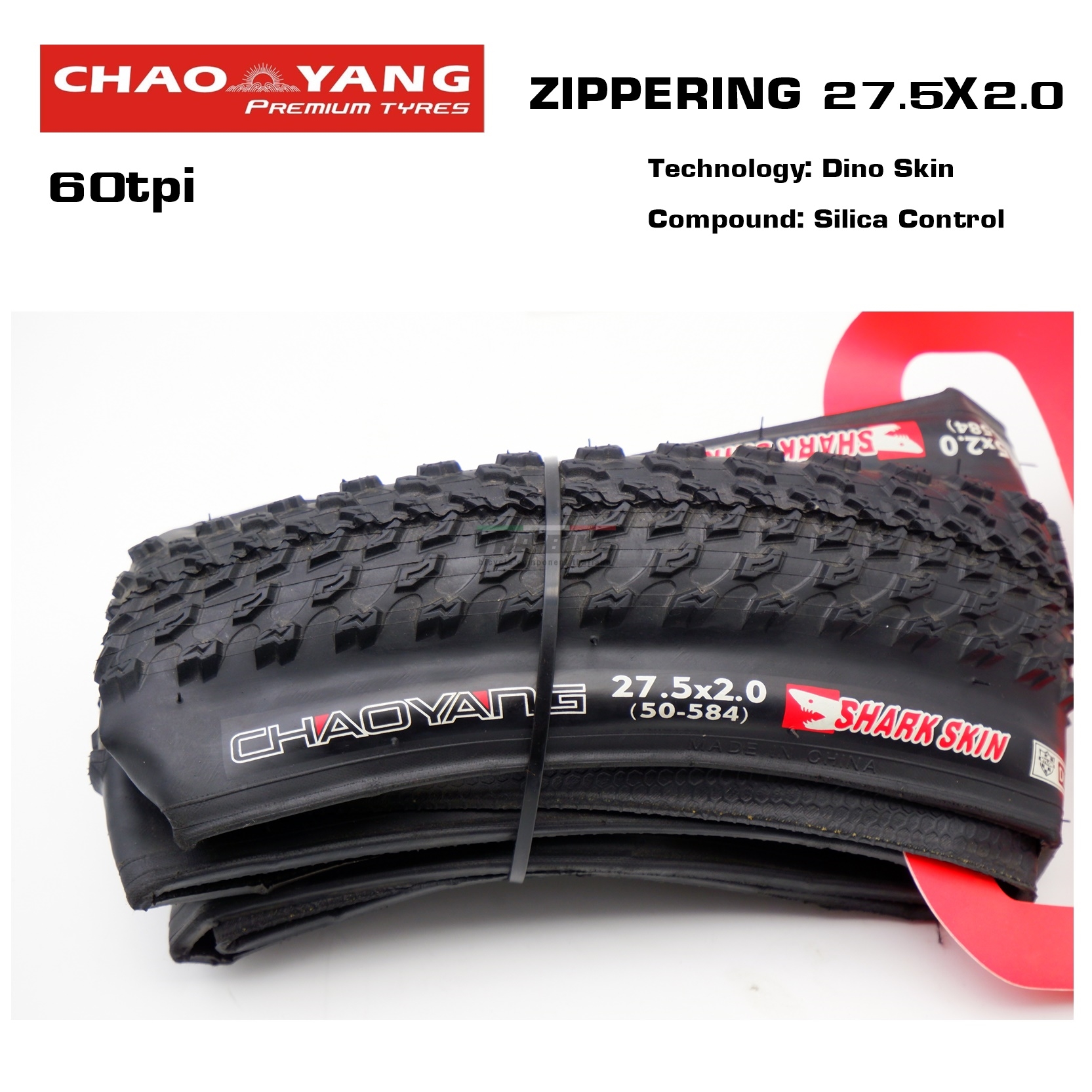 ยางนอกจักรยานขอบพับ CHAOYANG ZIPPERING 27.5X2.0