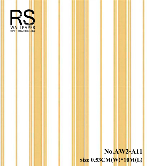 วอลเปเปอร์ ลายทางลง คลาสสิค หรู พื้นสีขาว ลายสีทอง AW2-A11