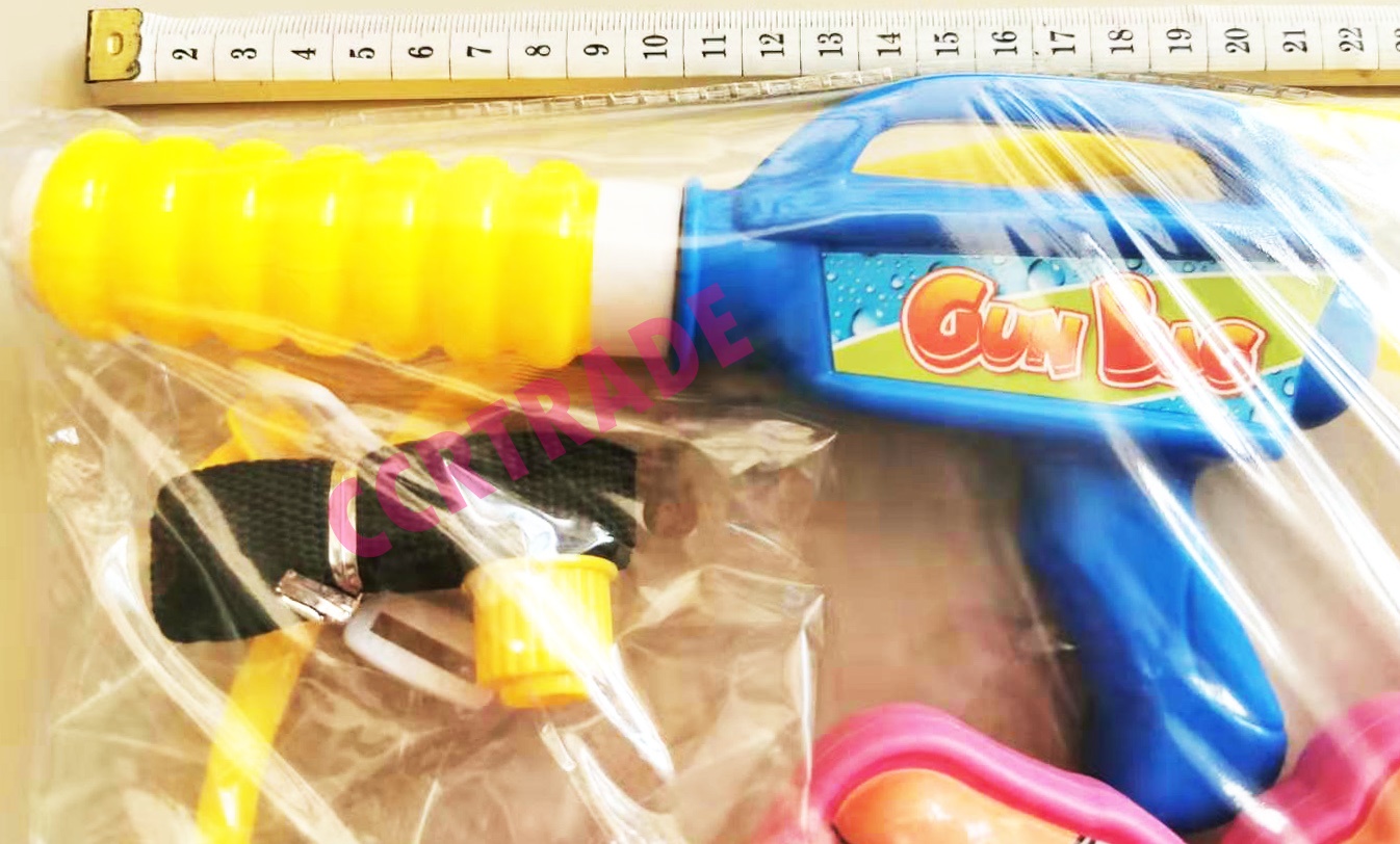 เป้ฉีดน้ำ LOL+ปืนปั้มถุงจัมโบ้ PVC 24x40 ซม.(1x3)