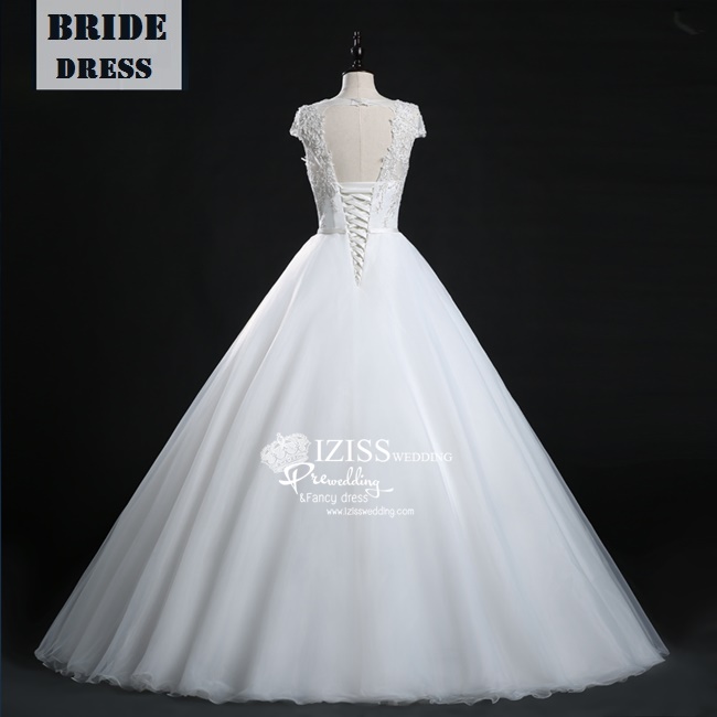 BR162 **พรีออเดอร์**ชุดแต่งงาน&ชุดเจ้าสาวแบบยาวสีขาวเกรดพรีเมี่ยม เปิดไหล่ มีแขน หรูหราน่ารัก สวยโดดเด่นไม่ซ้ำใคร