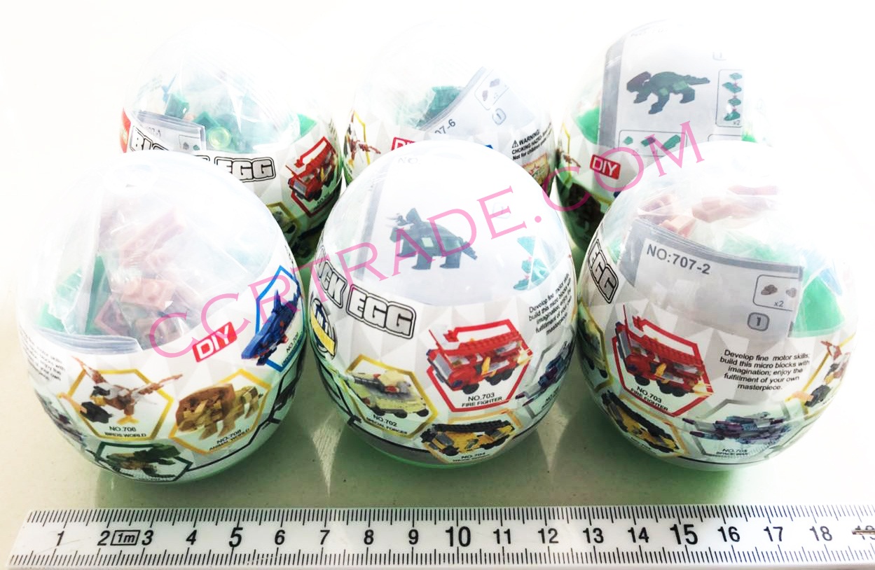 ไข่ไมโครบล็อคไดโนเสาร์ 6 in 1 กล่อง (2 กล่อง มี 12 ชิ้น)