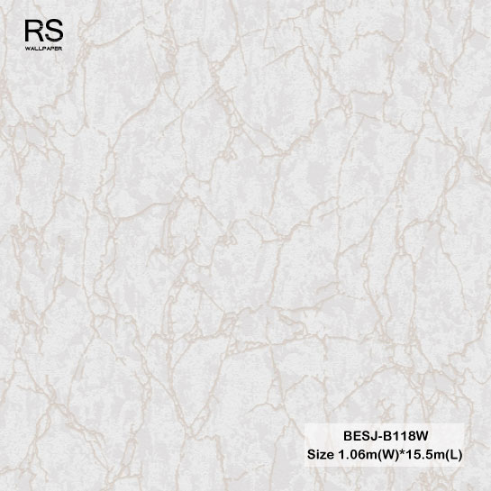 วอลเปเปอร์ลายหินอ่อน สีเทาน้ำตาล BESJ-B118W