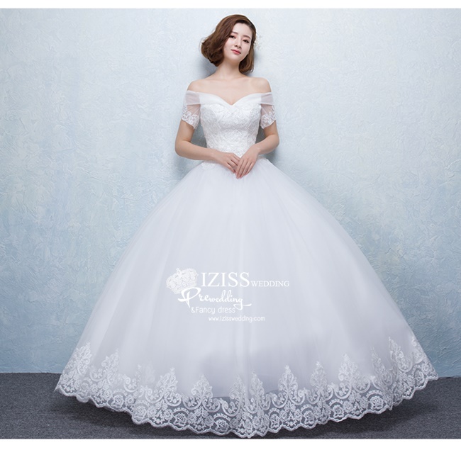 BR132 **พรีออเดอร์**ชุดแต่งงาน&ชุดเจ้าสาวแบบยาวสีขาวเกรดพรีเมี่ยม เปิดไหล่ มีแขน หรูหราน่ารัก สวยโดดเด่นไม่ซ้ำใคร