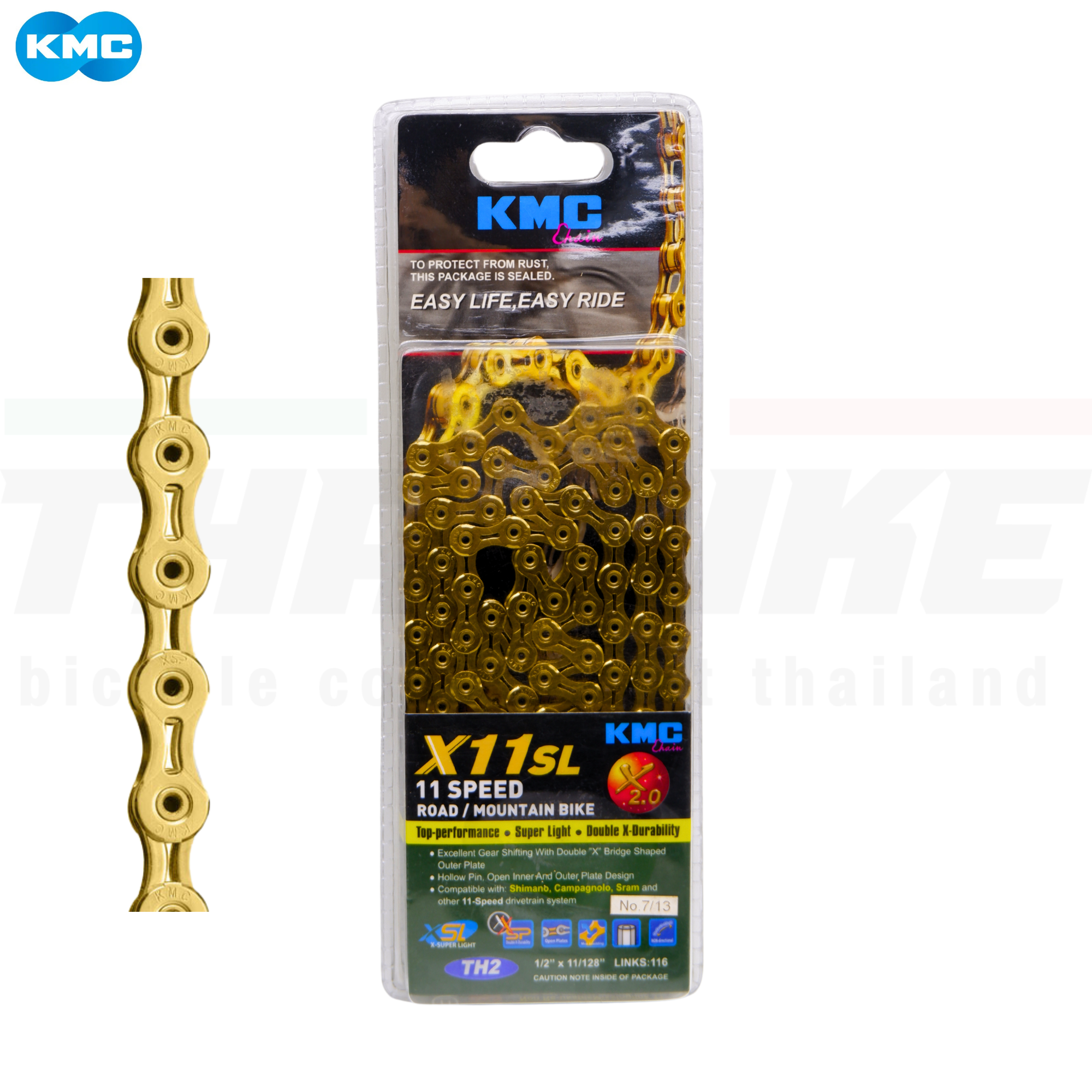 ของแท้ โซ่จักรยาน KMC X11SL สำหรับเสือหมอบและเสือภูเขา รุ่น TOP