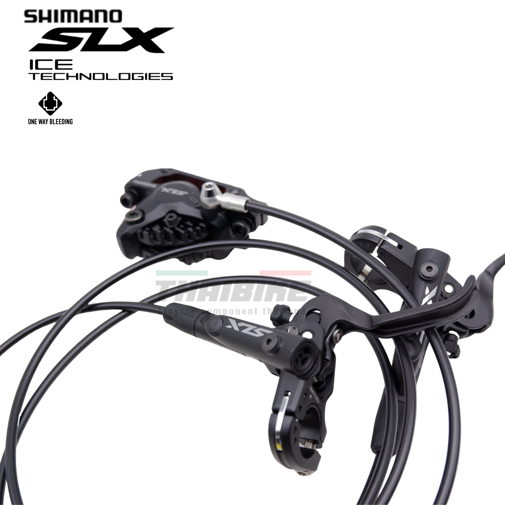 ชุดดิสเบรค SHIMANO SLX หน้า+หลัง ประกอบเสร็จ BL/BRM7000 W/FIN, แผ่นเบรคมีคลีบ, สายยาว 750/1300MM