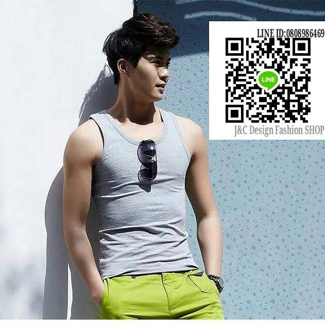 เสื้อผู้ชายคลาสสิกแขนสั้น ใส่แล้วท็อปส์เพียวสีขาวดำ คอVคอยืดหยุ่นผ้าฝ้ายไลคร่าเสื้อยืดเสื้อกล้าม เสื้อยืดเกาหลีคอวีชาย