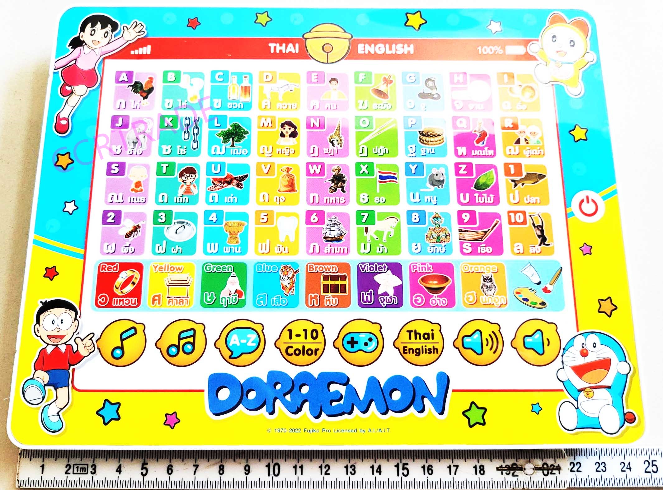 แท๊บเล็ตฝึกภาษาโดราเอม่อนกล่อง 24x24.5 ซม.(ลิขสิทธิ์แท้)(1x3)