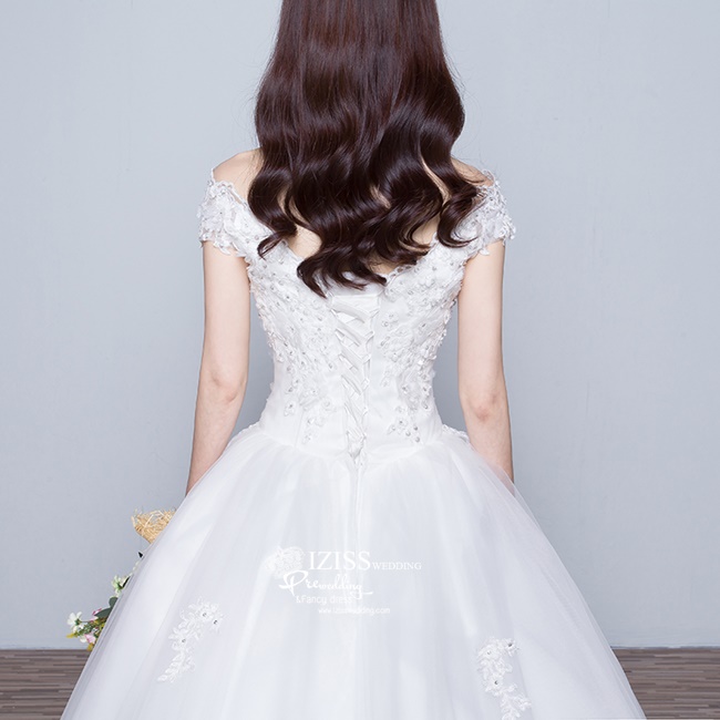 BR207 **พรีออเดอร์**ชุดแต่งงาน&ชุดเจ้าสาวแบบยาวสีขาวเกรดพรีเมี่ยม หรูหราน่ารัก สวยโดดเด่นไม่ซ้ำใคร