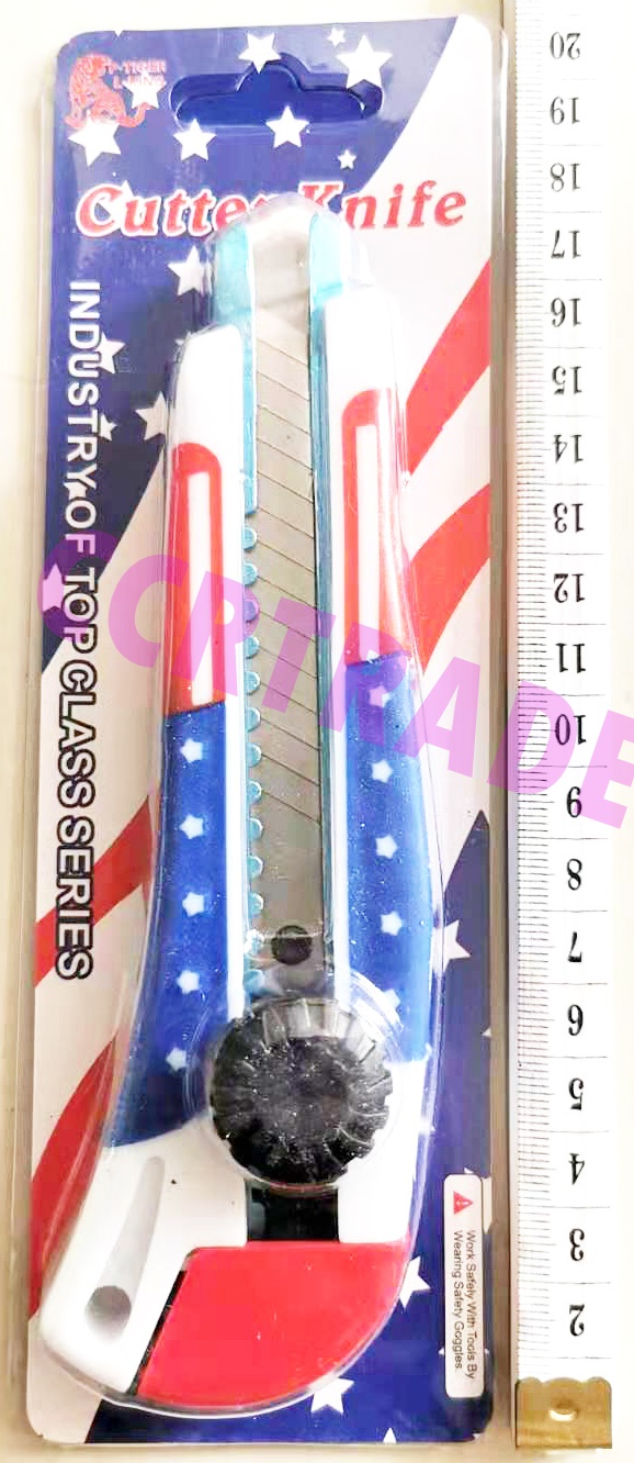 คัตเตอร์ลายธงชาติ 7 นิ้วแผง 21 ซม.(ใบมีดล็อคได้)