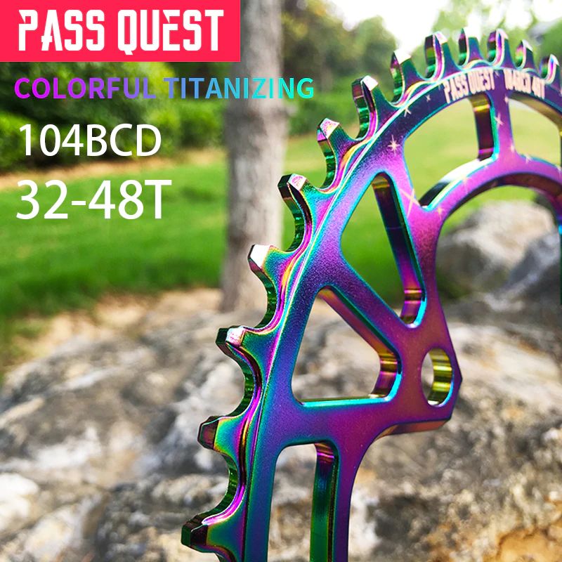 ใบจานเดี่ยวจักรยาน PASS QUEST 104 BCD 32T 34T 48T