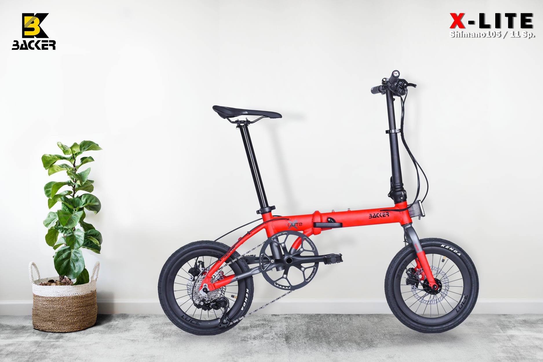 ล้อ 16 นิ้ว จักรยานพับได้ Backer รุ่น X-LITE เฟรม Top Aluminium ซ่อนสาย 11 สปีด