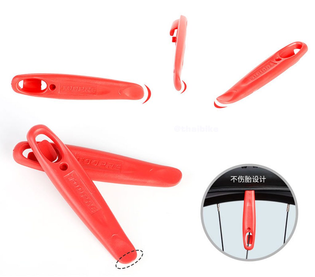 ที่งัดยางจักรยานแบบพลาสติก ชุดปะยาง TOOPRE งานดี แข็งแรง(สีแดง)