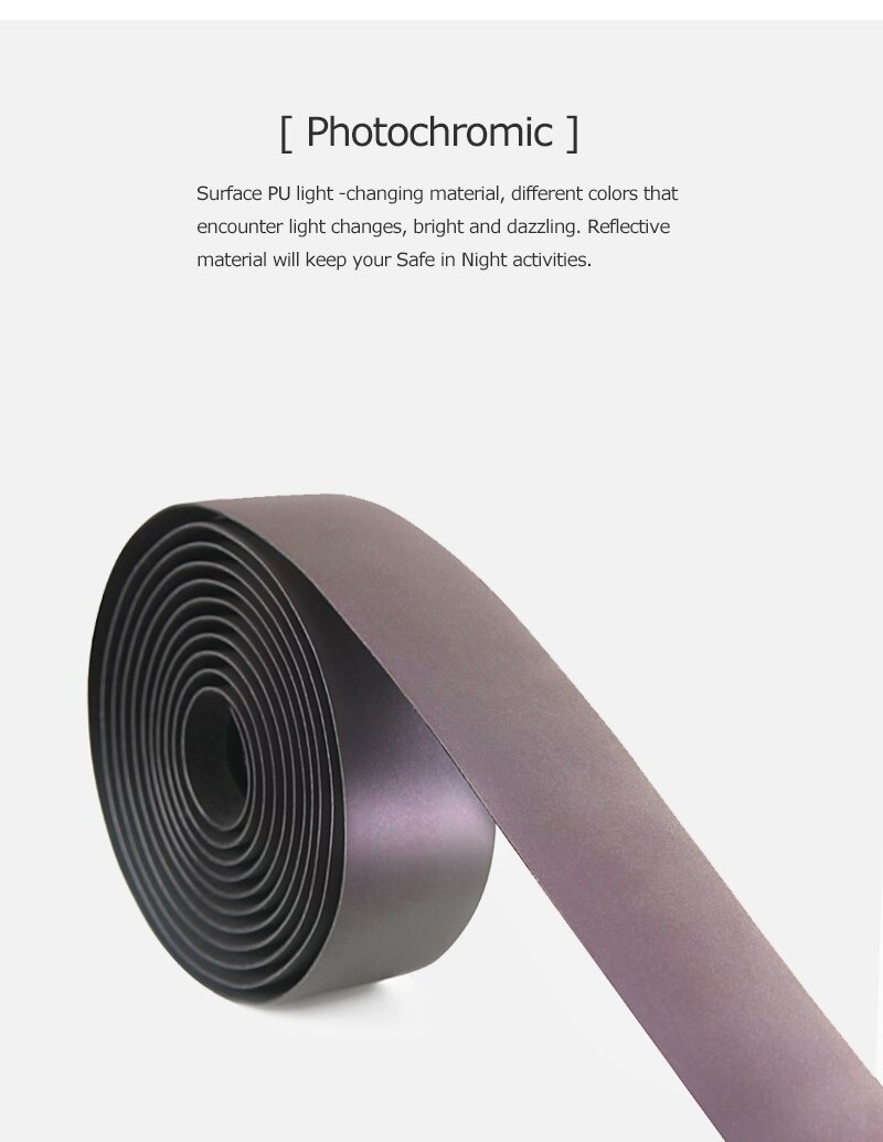 ผ้าพันแฮนด์จักรยาน CXWXC Non-slip Reflective Bike เปลี่ยนสีตามมุมมอง 1 คู่ 2 อัน 1 คัน