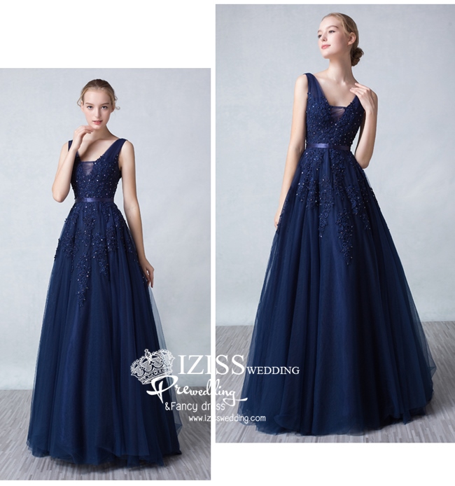 PJ001 **ชุดราตรีน้ำเงินเกรด A งานสวยเหมือนแบบค่ะ **พรีออเดอร์ชุดราตรีสีน้ำเงินหรูหรา ชุดพรีเวดดิ้งสั่งตัดได้ค่ะ งานเกรดพรีเมี่ยม ตัดเย็บปราณีต สวมใส่สวยงามดุจเจ้าหญิง