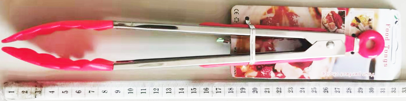 ที่คีบอาหารซิลิโคนกันร้อนแผง 32 ซม.(มีรูแขวน)