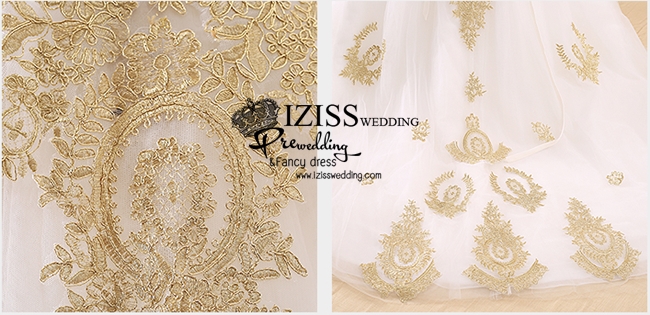 RM001 **งานตัดเกรด A**พรีออเดอร์ชุดราตรีตกแต่งลูกไม้สีทองหรูหรา ชุดแต่งงาน ชุดพรีเวดดิ้งสั่งตัดได้ค่ะ งานเกรดพรีเมี่ยม ตัดเย็บปราณีต สวมใส่สวยงามดุจเจ้าหญิง