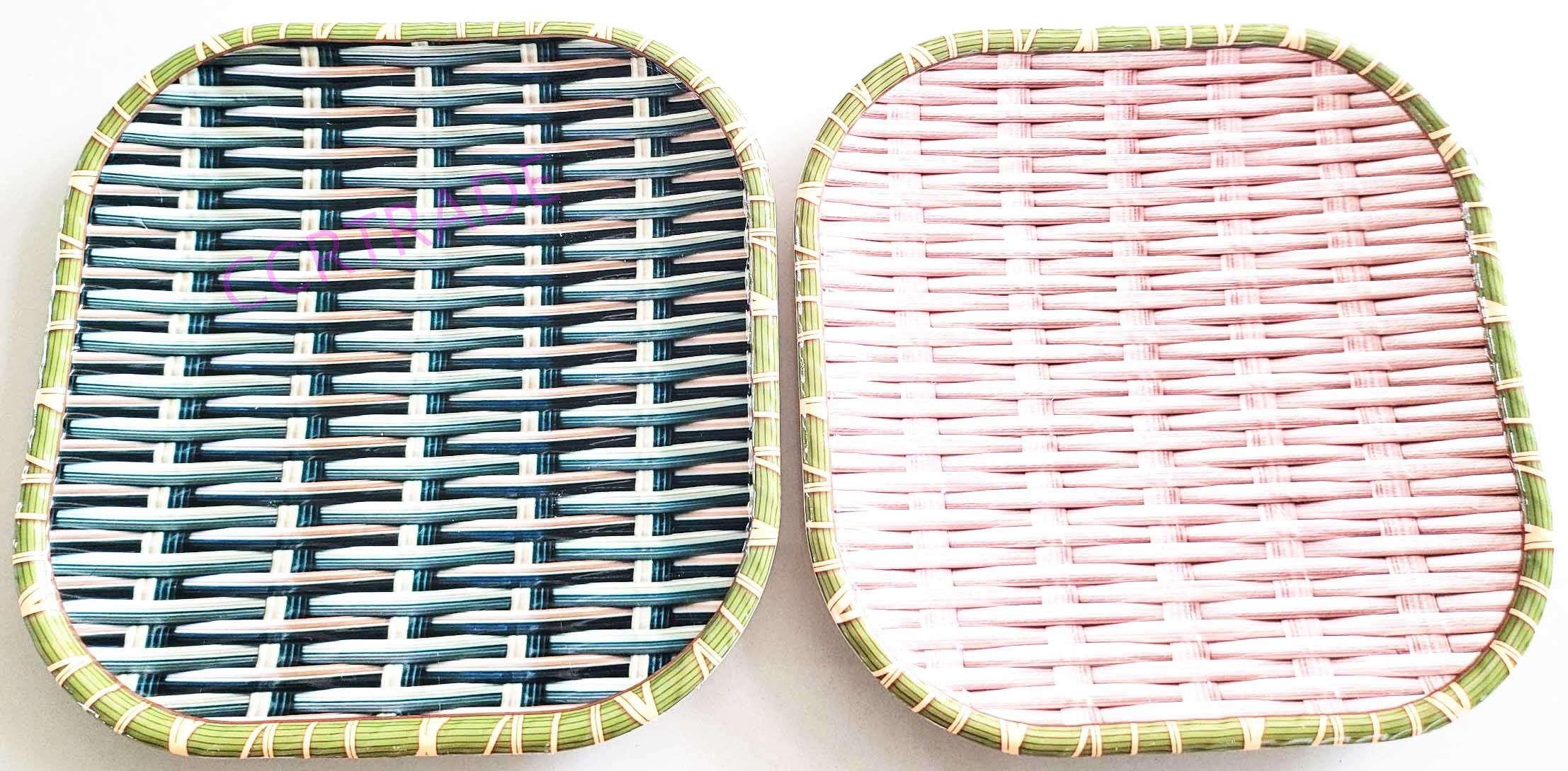 จานเมลามีนลายสาน เหลี่ยม 22 ซม.