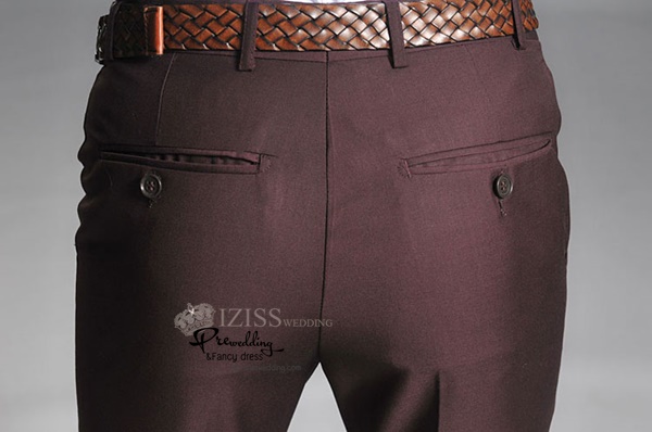 ST045- **พรีออเดอร์**สูทผู้ชายสีน้ำตาลเข้มแขนยาว พร้อมกางเกงสีขาว ชุดสูทเจ้าบ่าว สูทแฟนซี ถ่ายพรีเวดดิ้ง & ชุดแต่งงานแฟนซี (Fancy wedding dress) สูทผู้ชายสีน้ำตาลเข้ม